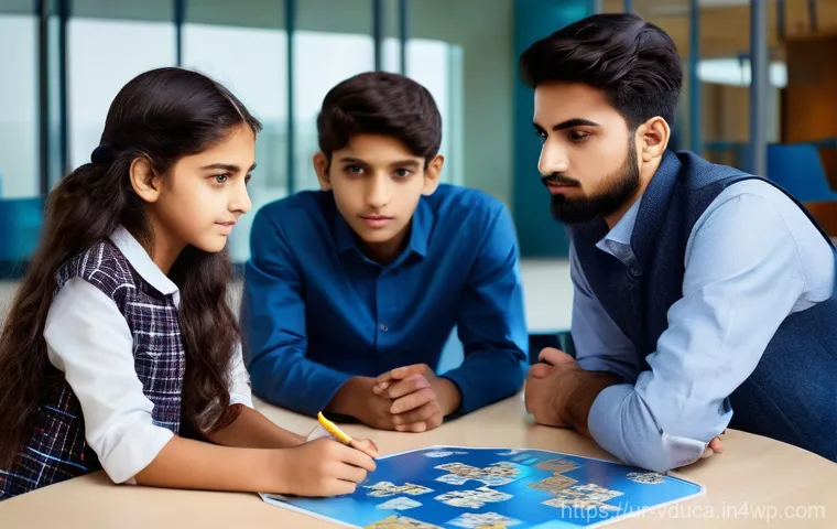 게이미피케이션과 학업 성취도의 관계 - **Prompt:** A vibrant, sunlit classroom in a modern Pakistani school, where a diverse group of prima...