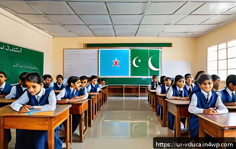 게이미피케이션 교육의 성공적인 론칭 전략 - A modern classroom scene in Pakistan with diverse Urdu-speaking students engaged in a gamified onlin...